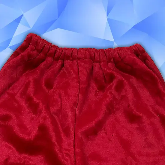 Majestic Santa Pants in Deluxe Burgundy Plush with Elastic Waist and Side Pockets {5}