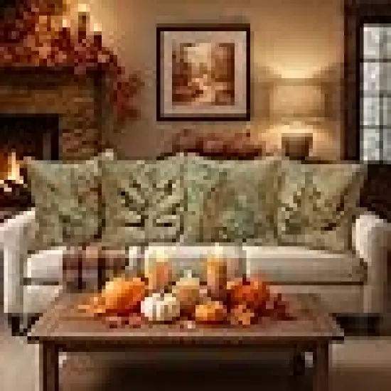 Watercolor Pumpkin Maple Leaves Decorative {6}