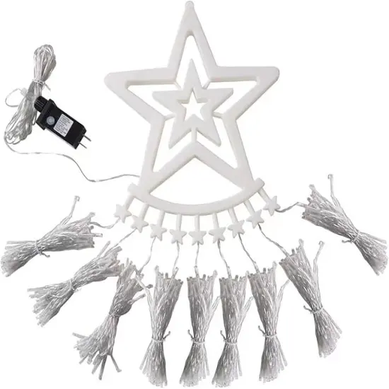 350LED Christmas String Lights with 12" Star Tree Topper &ndash; 8 Lighting Modes, Warm White, Waterproof Outdoor/Indoor Decoration for Christmas, New Year, Yard, Garden, Home {5}