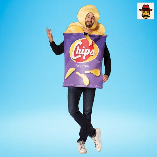Potato Chips Bag Costume Funny Tunic with Chip Hat Great for Halloween {2}