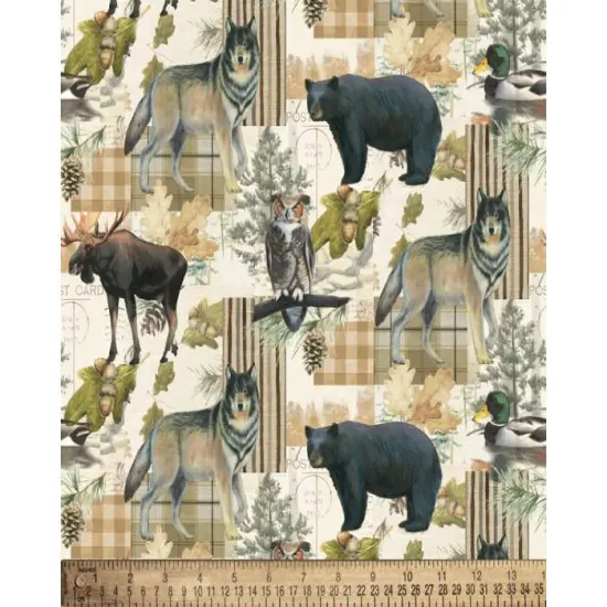 Animals Wilderness Cotton Fabric | By the Yard | Sewing and Crafting | 44 inches wide {1}