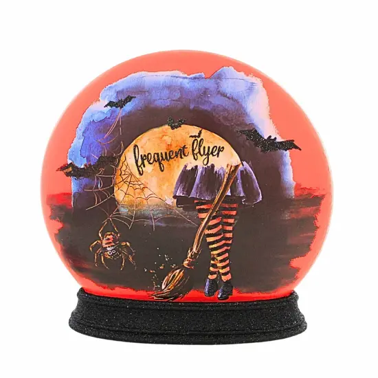 Stony Creek 7.0 Inch Frequent Flyer Pre-Lit Round Orb Halloween Lighted Glass Accent , Halloween Decor WITCHES LEGS {3}