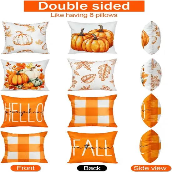 4 Packs Double Sided Throw Pillow Covers, {2}