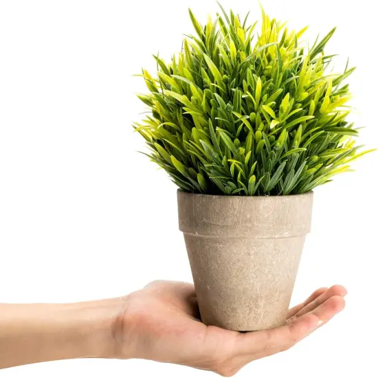 Artificial Grass Potted Plant {3}