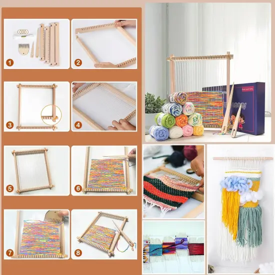 9 * 11 inch Small Wooden Weaving Loom Kit Suitable for Beginners {4}