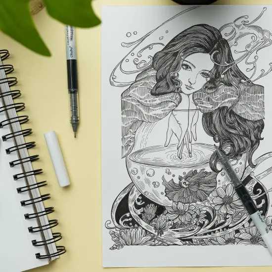 Liquid Fineliner Drawing Pens {6}