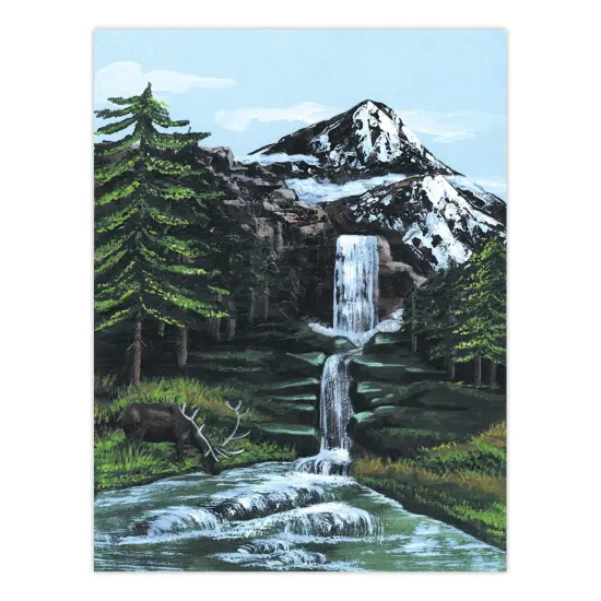 PCS1 | Painting by numbers&trade; 10pc 9" x 12" Mountain Waterfall Canvas Painting Project {2}