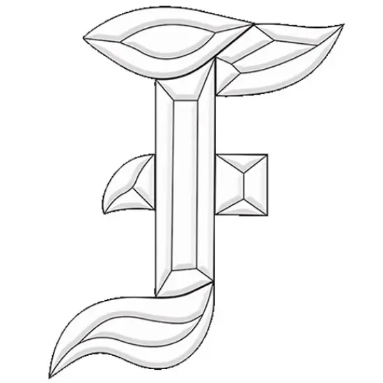 5" x 5-3/8" Exquisite Clear Glass Letter F Bevel Cluster BLF {1}