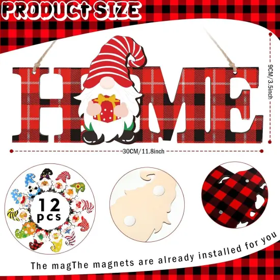 12 Pcs Changeable Gnomes for Home Decorations Party(Red, Black) {2}