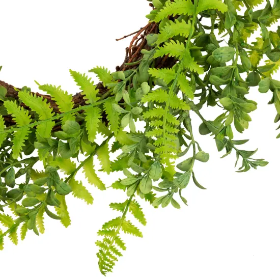 Northlight Fern Leaf Artificial Springtime Wreath - Green - 18" {5}