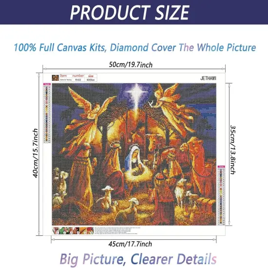 Religious Diamond Painting Kits for Adults (15.7 x 19.7 in (Jesus Nativity) {2}