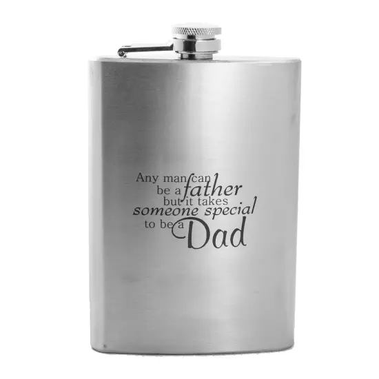 8oz Any Man Can Be a Father Stainless Steel Flask {6}