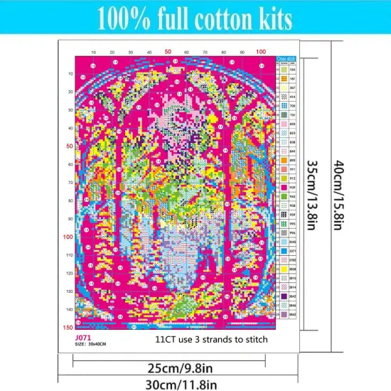 Starry Night Stamped Cross Stitch Kits - Tree Counted Cross Stitch Kits for Beginners Adults Needlepoint Moon Cross-Stitch Patterns Dimensions Needlecrafts Embroidery Kits Arts and Crafts {5}