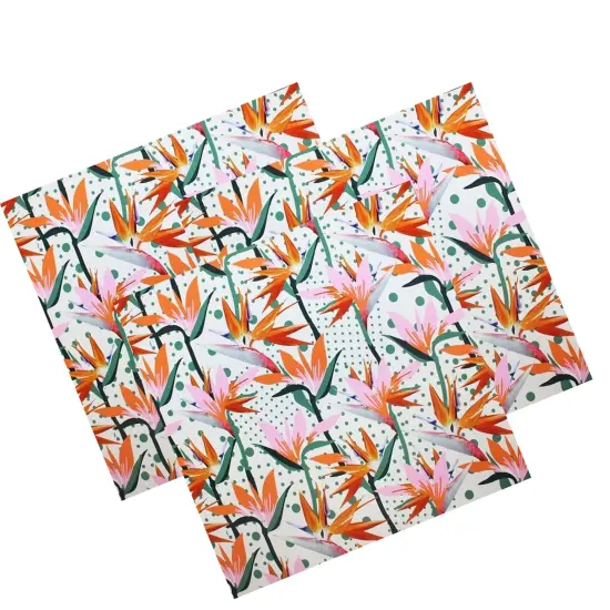 Dotted Birds of Paradise Printed Spandex Fabric {5}