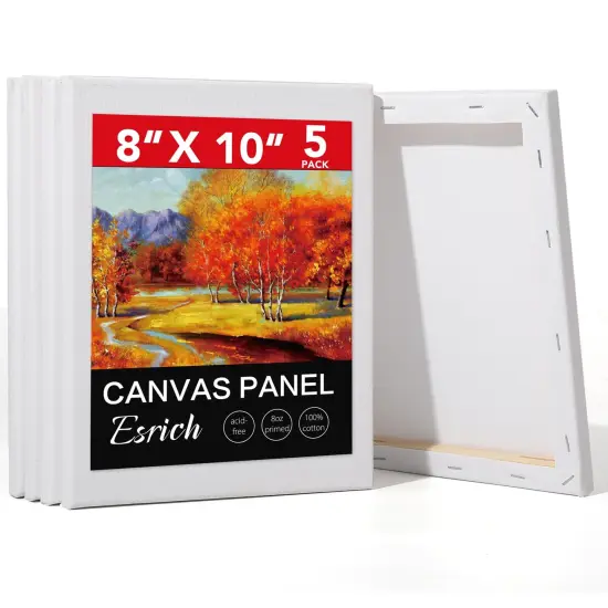 Stretched Canvas for Painting, 5 Pack 8x10 Canvas Value Pack, Primed Acid-Free Cotton Blank Canvas, Paint Canvases for Oil & Acrylic Paint. {1}