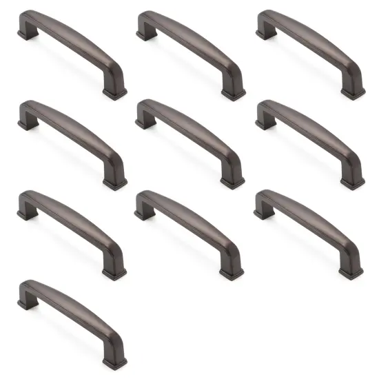 Cauldham Solid Kitchen Cabinet Handles (3-3/4" Hole Centers) - Drawer/Door Hardware - Style T765 - Oil Rubbed Bronze {3}