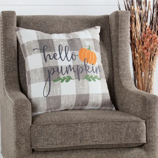 Fall 18" Hello Pumpkin Throw Pillow {4}