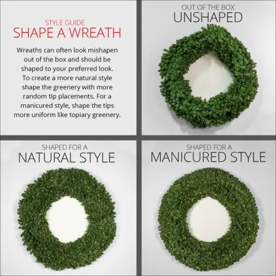 24" Pre-lit Commercial Sequoia Fir LED Christmas Wreath, 50 Warm White SoftTwinkle Lights {6}