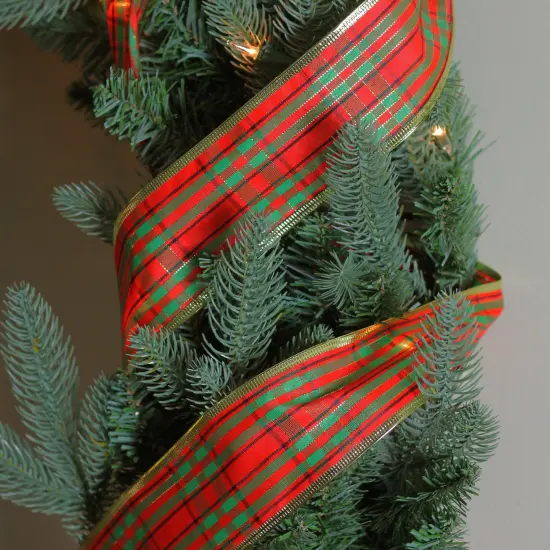 Northlight Pack of 12 Red and Green Striped Christmas Wired Craft Ribbons - 2.5" x 120 Yards {4}