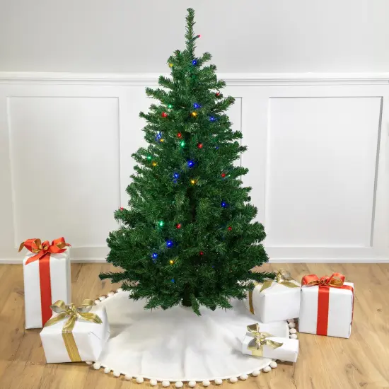 Northlight Pre-Lit Medium Mixed Classic Pine Artificial Christmas Tree - 4' - Multi LED Lights Green {1}
