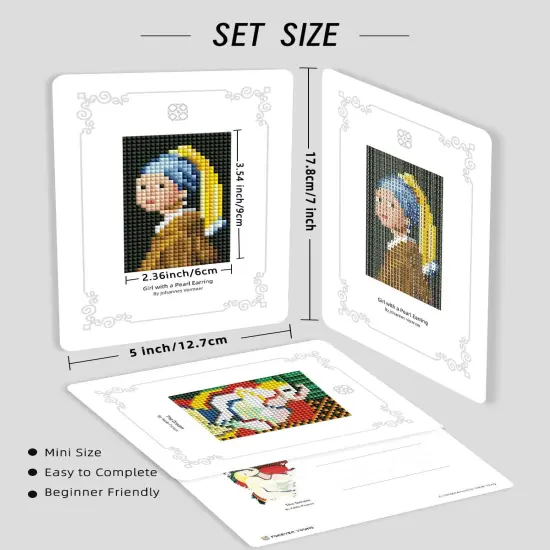 12pcs Small Diamond Painting Kits Small Diamond Art Kits, Quick & Classic Mini Diamond Painting Kits for Beginners 1-Hour Painting, Postcard-Style Diamond Art Square Drill Pocket-Sized 5x7in {5}