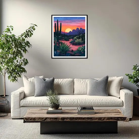 Desert Cactus Paint by Numbers, Saguaro National Park Arizona Paint by Numbers for Adults, Paint by Number Kits, Nature Scenery Gift Home Bedroom Wall Decor {3}
