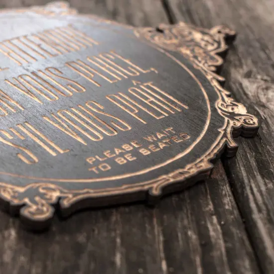 Black - Please Wait to be Seated - French - Plaque Sign 11x7in {4}