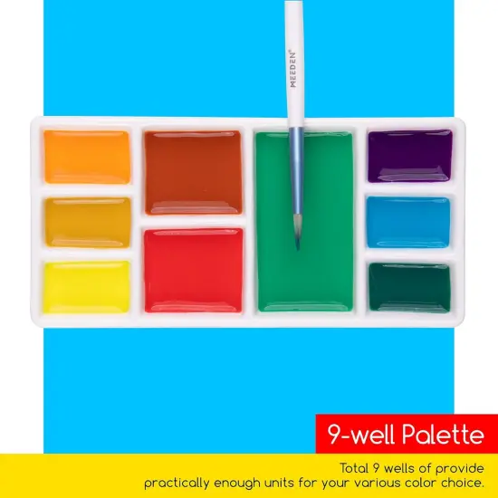 9-Well News Ceramic Rectangle Artist Paint Palette for Watercolor Gouache Acrylic Oil Painting {4}