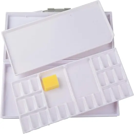Airtight Leak-Proof Watercolor Palette, 24 Slightly Sloping Wells-3 Mixing Areas {1}