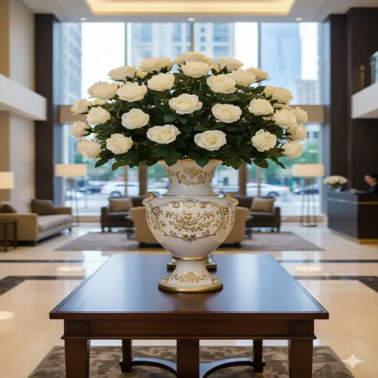 27&rdquo; Real Touch Candle White Rose 4&rdquo; Bloom Faux Flower for Wedding, Home & Romantic Decor {5}