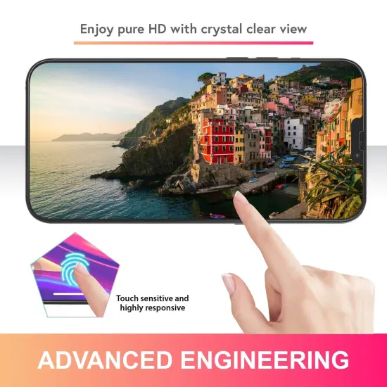 Insten 2-Pack Glass Screen Protector Compatible with iPhone 13 Pro Max 6.7", 9H Hardness Tempered Glass Film, HD Clear, With Easy Installation Frame, Scratch Resistant, Case Friendly {4}
