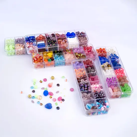 John Bead Mixed Czech Glass Beads Box, 200g Soft Glow {4}