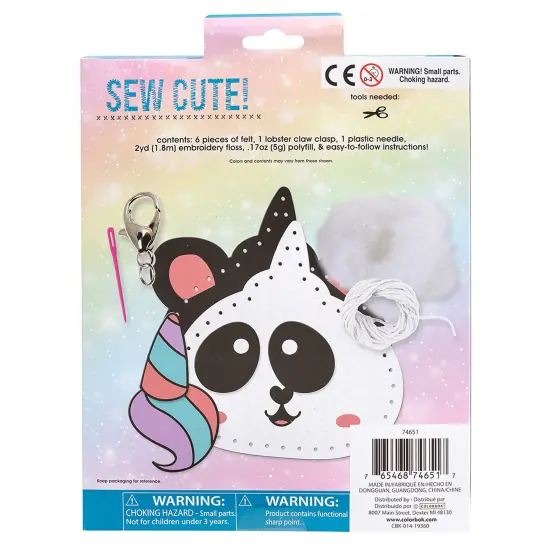 Colorbok Sew Cute! Felt Backpack Clip Kit-Pandicorn {5}