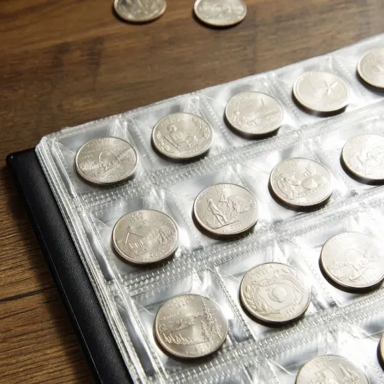 Juvale 240 Pocket Coin Holders for Collectors - Coin Collection Album for Pennies, Quarters, Rare Coins (Dark Blue) {3}