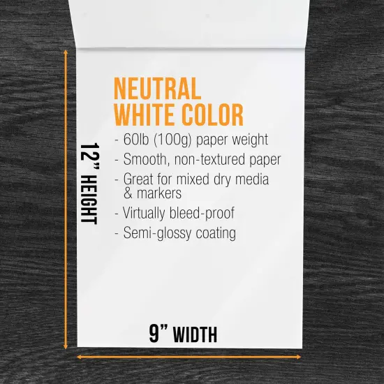 9&rsquo; x 12" Premium Manga Marker Paper Pad (2 Pack, 48 Sheets Total) - 60lb (100gsm) Drawing Sketchbook for Alcohol & Acrylic Paint Markers {3}