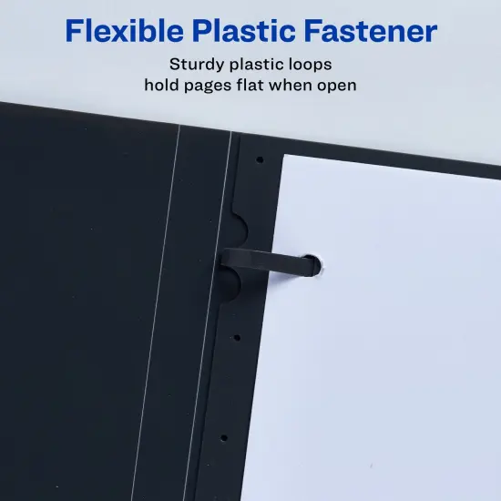 Avery Lay Flat Report Cover with 3 Plastic Fasteners, Clear Front Window, Holds up to 50 Sheets, 3 Gray Covers (47781) {4}