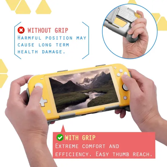 Protective Case for Nintendo Switch Lite 2019, Hard Grip Cover with 2 Game Card Slots Holder, Built in Stand, Shock-Absorption & Anti-Scratch Design, Gray by Insten Grey {4}