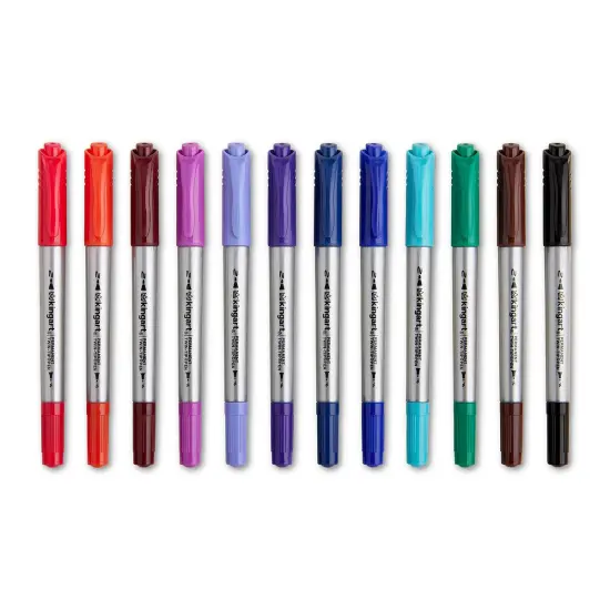 KINGART&reg; Permanent Twin-Tip&trade; Pens 12 Colors {2}