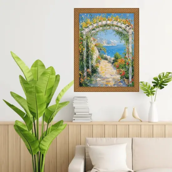 Slim Cris Cross Gothic Antique Gold Picture Frame 27x41 frame {5}