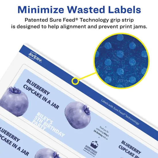 Avery Matte White Removable Rectangle Labels with Sure Feed Technology, Print-to-the-Edge, 2" x 7" {4}