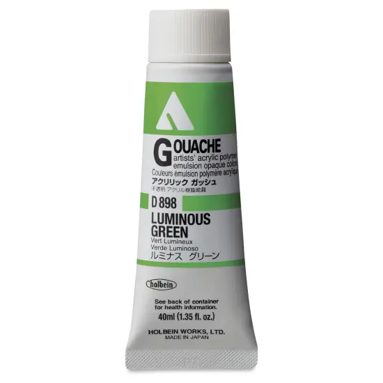 Holbein Acrylic Gouache &ndash; Luminous Green, 40 ml tube {1}