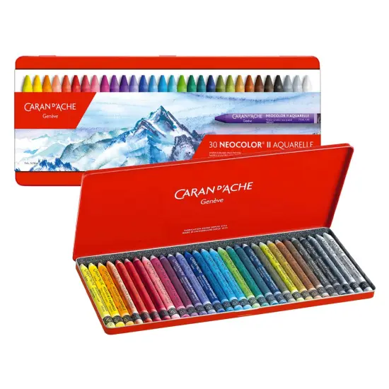 Caran D'ache NeoColor 2 Crayons Tin Case Set of 30 - Assorted Colors {1}