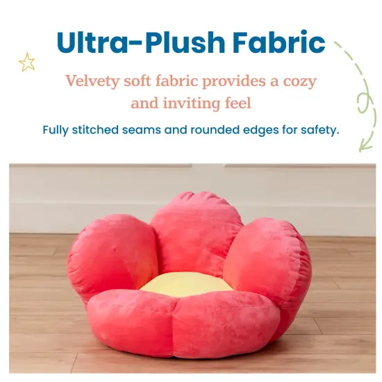 Flower Cozy Cushion, Floor Pillow Bright Pink {5}