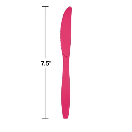 288 pc Bulk Hot Magenta Plastic Knives {3}