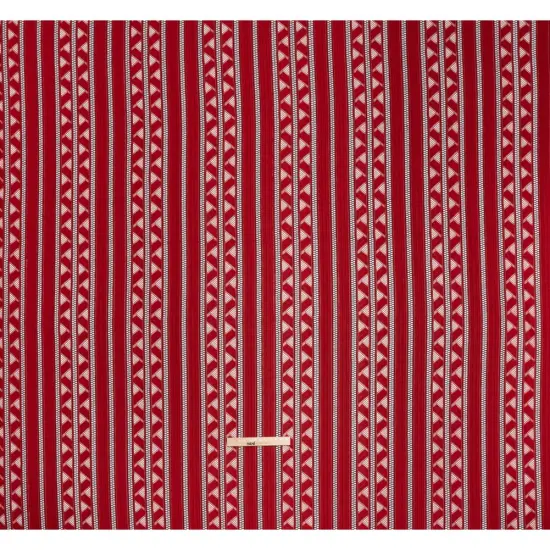 1 Yard Red and Black Corded Lace Fabric Geometric Stripes Sheer Design 52 inch Width {3}