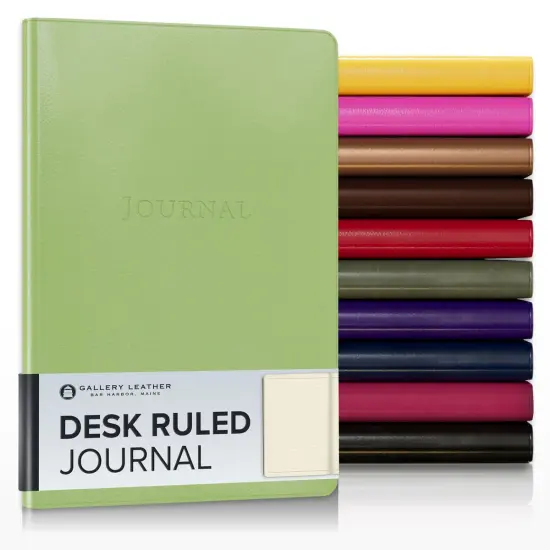 Gallery Leather Journal - Crafted in Maine, USA - Elegant Leather Writing Notebook with 192 Lined Pages - A Timeless Space for Your Thoughts - 8x5.5, Desk Lined Camden Kiwi {1}