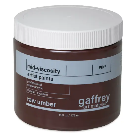 Gaffrey Art Material Standard Body Acrylic Paint - Raw Umber, 473 ml jar {1}
