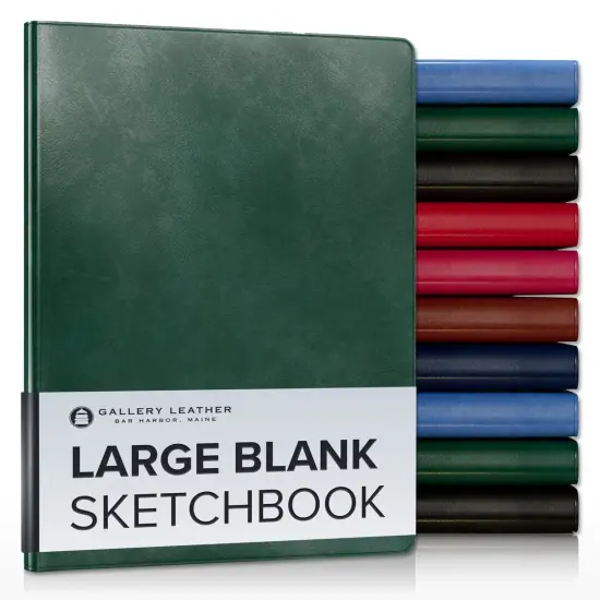 Large Blank Sketchbook by Gallery Leather - 9.75"x7.5" Acadia Green {1}
