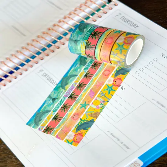 Dolphins Crabs Ocean Beach Key West Vacation Washi Tape Set August 2025 - W138 {6}