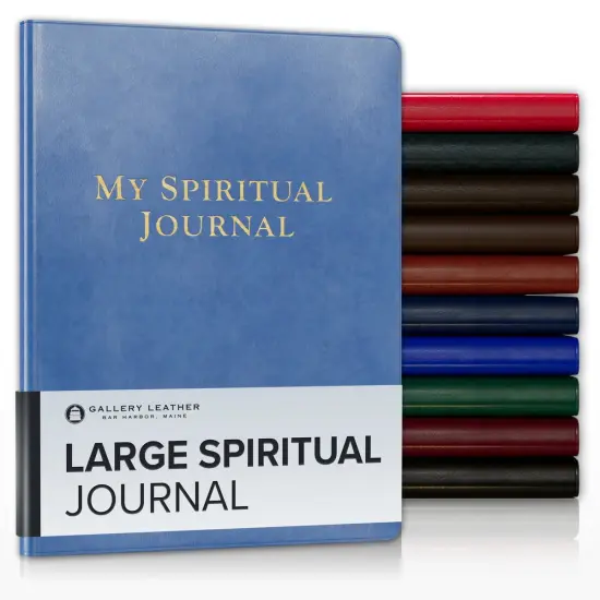 Gallery Leather Large Spiritual Journal - 9.75"x7.5" Acadia Hydrangea {1}